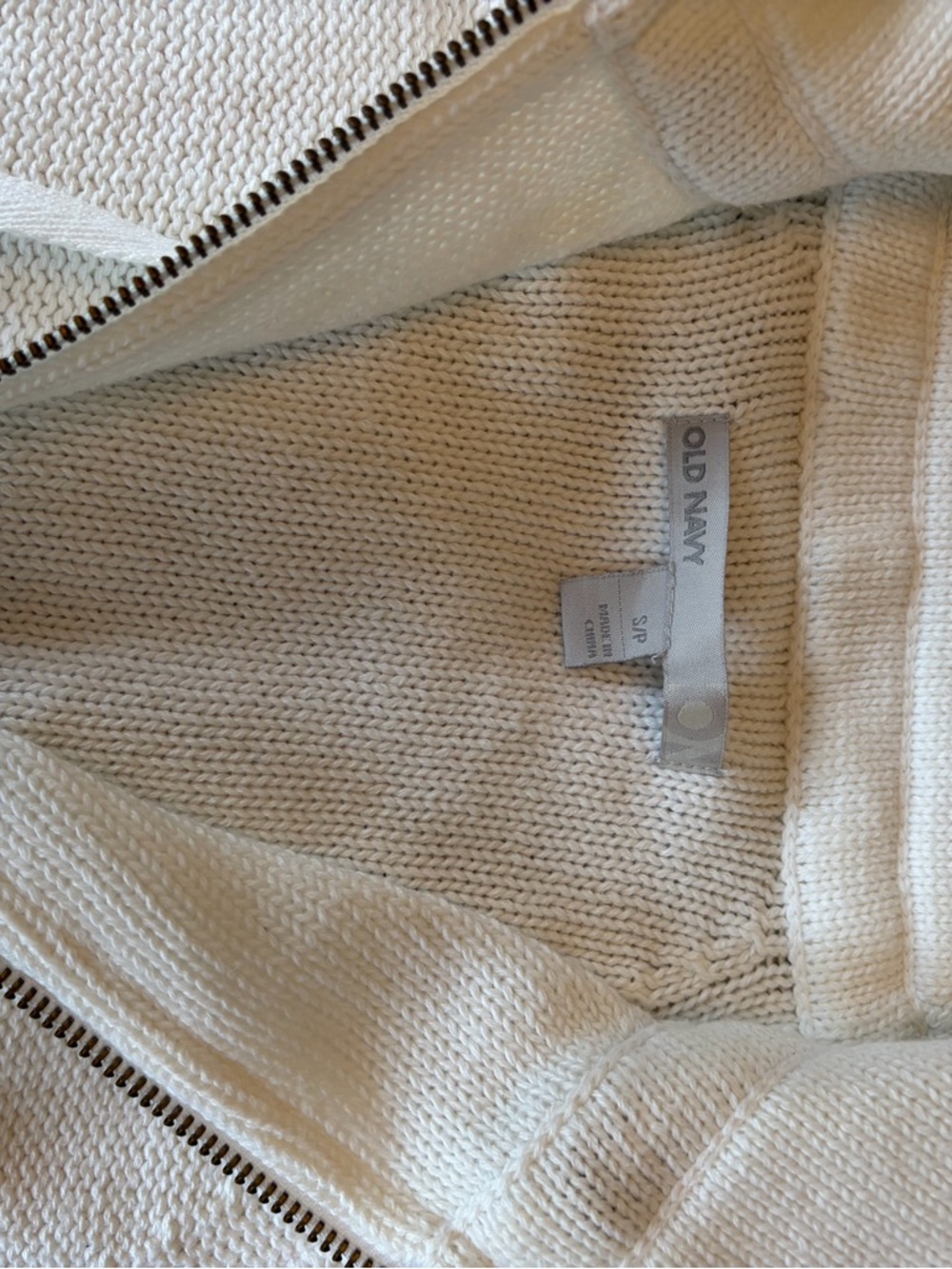 Old Navy White Zip-Front 3/4 Sleeve Cardigan - Picture 4 of 4